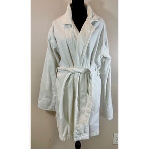 Victoria’s Secret White Terry Cloth Robe With Pockets & Waist Tie Women's Large